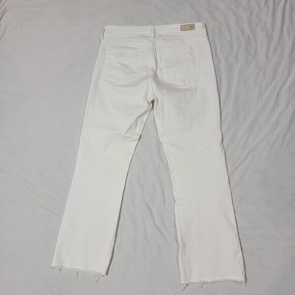 🤍 AG Adriano Goldschmied Jodi Crop Jeans 29R | White Raw Hem Straight Leg Denim - Picture 7 of 10